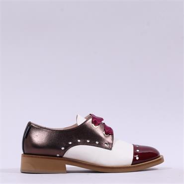 Marco Moreo Maura Toe Cap Ribbon Lace - White Bordo Taupe